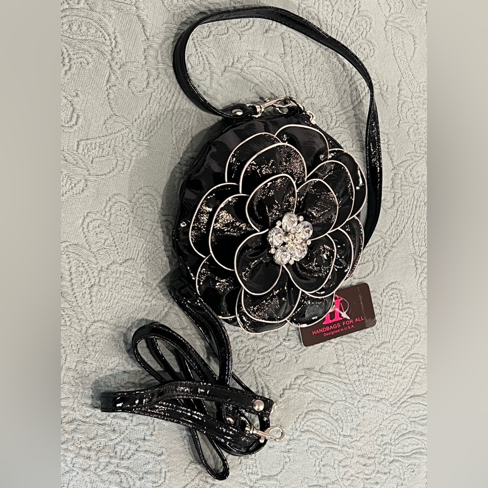 Black Flower mini Purse - Picture 5 of 5